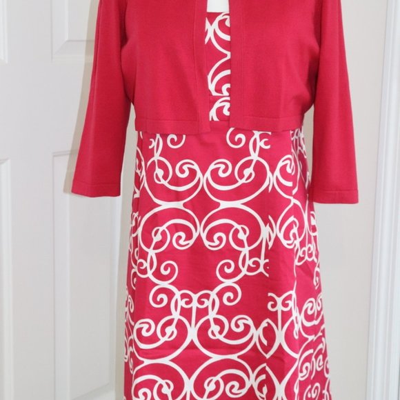Ann Taylor Dress Spaghetti Strap with Matching Shrug Sweater Size 12P - Picture 1 of 14